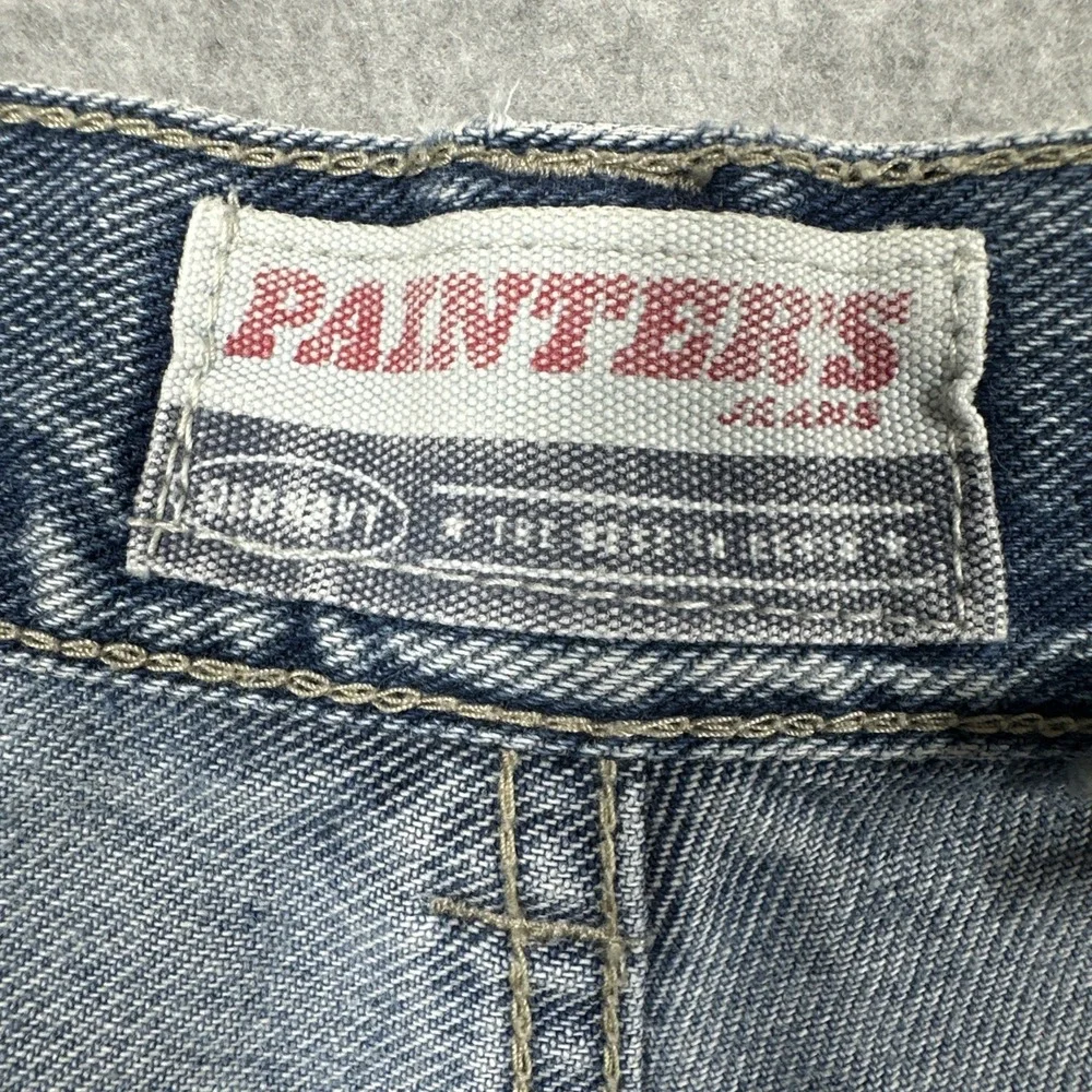 Vintage Old Navy Painters Jeans Men's 33x32 Blue Grunge Baggy Skater Workwear
